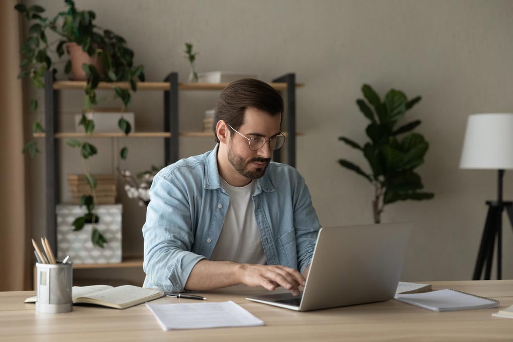 Focused young businessman